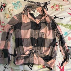 Justice NWT flannel button down shirt